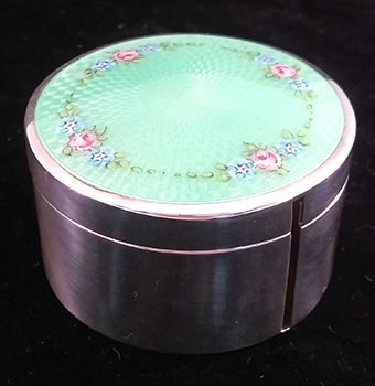 Sterling Silver Guilloche Enamel Stamp Dispenser